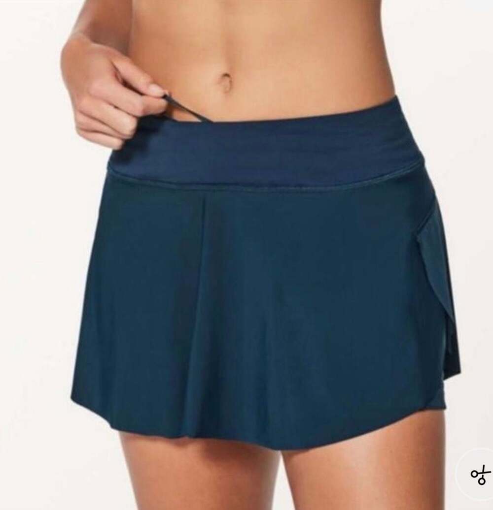 Lululemon quick pace tennis Skirt Deep teal/green Running Skort sz L
